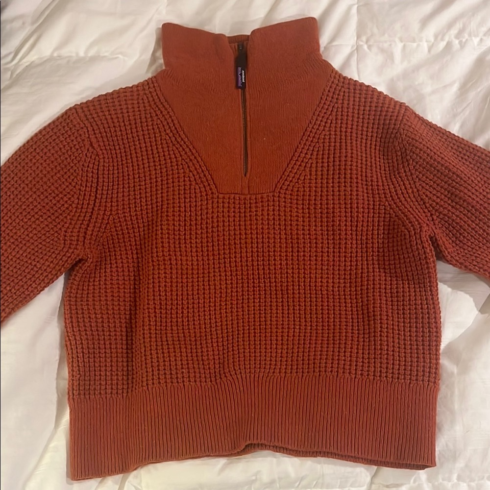 Patagonia Recycled Wool Blend Quarter (1/4) Zip Sweater, Burl Red, Medium, NWT